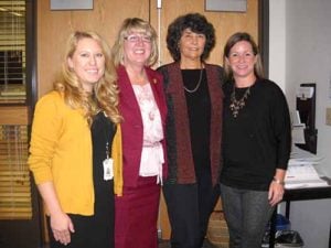 From Left: Samantha Kinney, Tammy Moss Chandler, Susan Baird Kanaan and Sandy O'Farrell of the Healthy Mendocino Steering Committee.