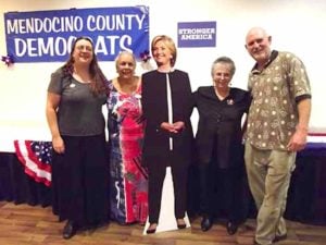 Clinton supporters Tamar Kaye, Irma Turner, Ellen Weed, and Eric Boyle.