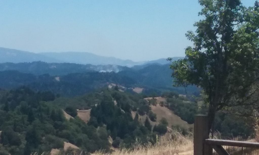 Reader's view of Greenfield Fire from south of Willits