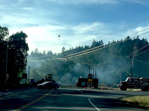 A photo from the north exit at the Willits bypass.