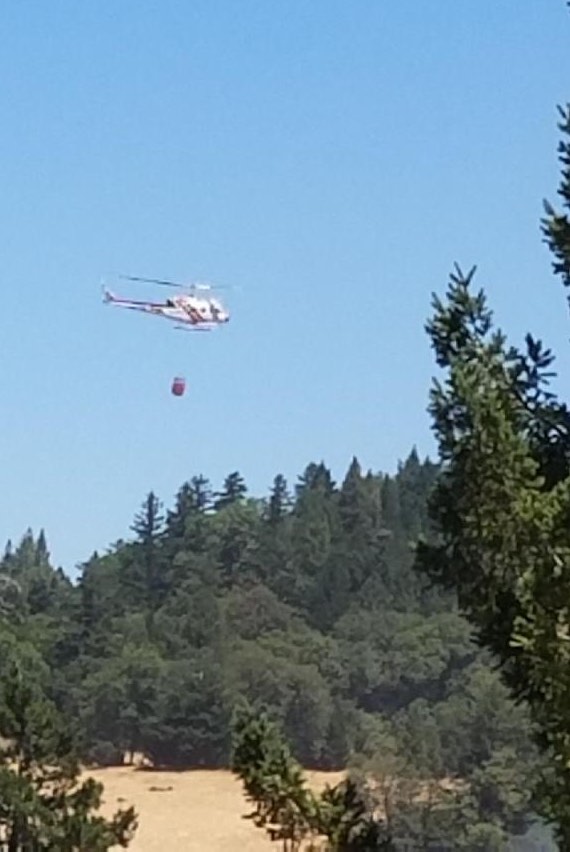 CalFire air response on Bell Springs - Photo submitted by a reader