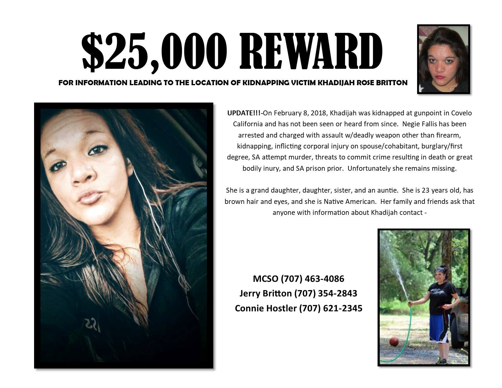 The reward has been raised to $25,000 to find Khadijah Britton.