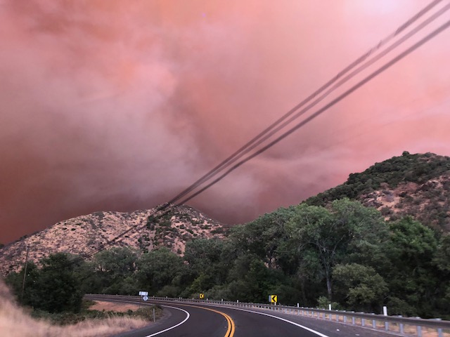 Smoke from Mendocino Complex fires visible from Highway 175, July 29 - Kate B. Maxwell