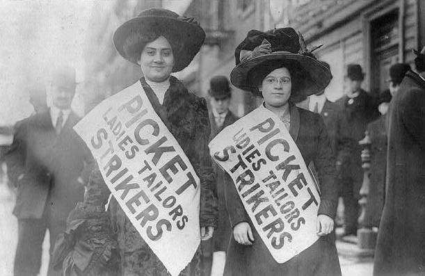 Women striking in the early 20th century.