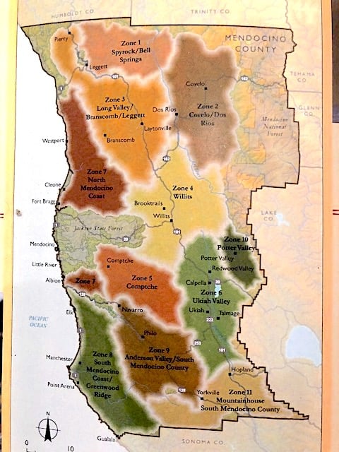 Mendocino Appellations Project outreach map