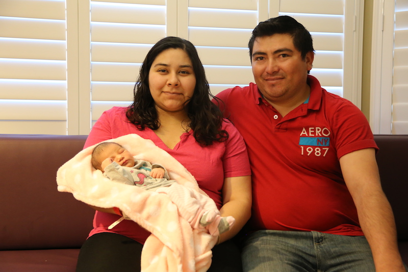 Dania Zaragoza and Gonzalo Soto with their first child and the first baby born in Ukiah in 2019, Itzayana Evelyne Soto-Zaragoza. Photo by Adventist Health Ukiah Valley.