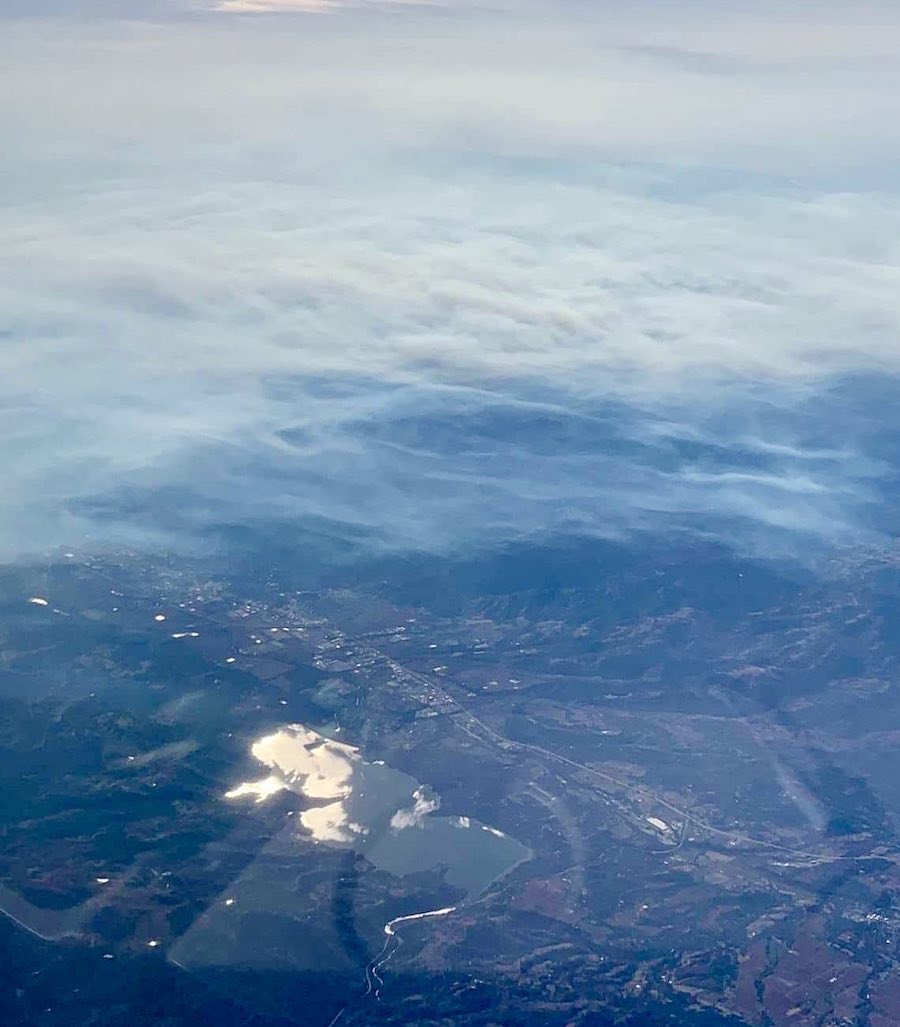 Smoke from the Kincade Fire drifts over southern Mendocino