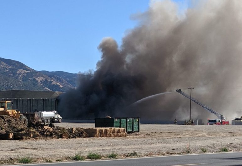 Industrial fire burning at south end of Ukiah now contained (updated 2