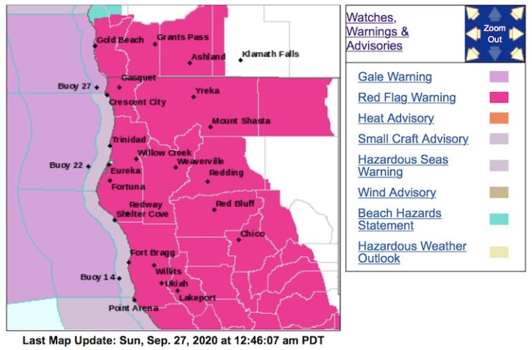 Red Flag Warning 10 PM Monday - 8 AM Wednesday / Flex Alert in Effect -  City of Sonoma