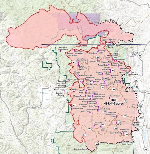 New Evacuations Northeast Of Covelo August Complex Is Largest Fire In Modern California History At 755k Acres With A 100 Mile Long Fire Front The Mendocino Voicethe Mendocino Voice