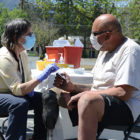 Mendocino County conducted their first COVID-19 vaccination clinic in Covelo, California April 21, 2021. (Dana Ullman / The Mendocino Voice)