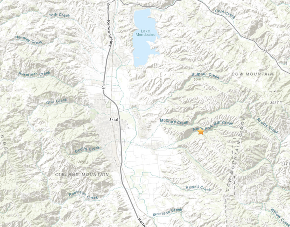 Small 3.4 earthquake near Talmage • The Mendocino Voice Mendocino