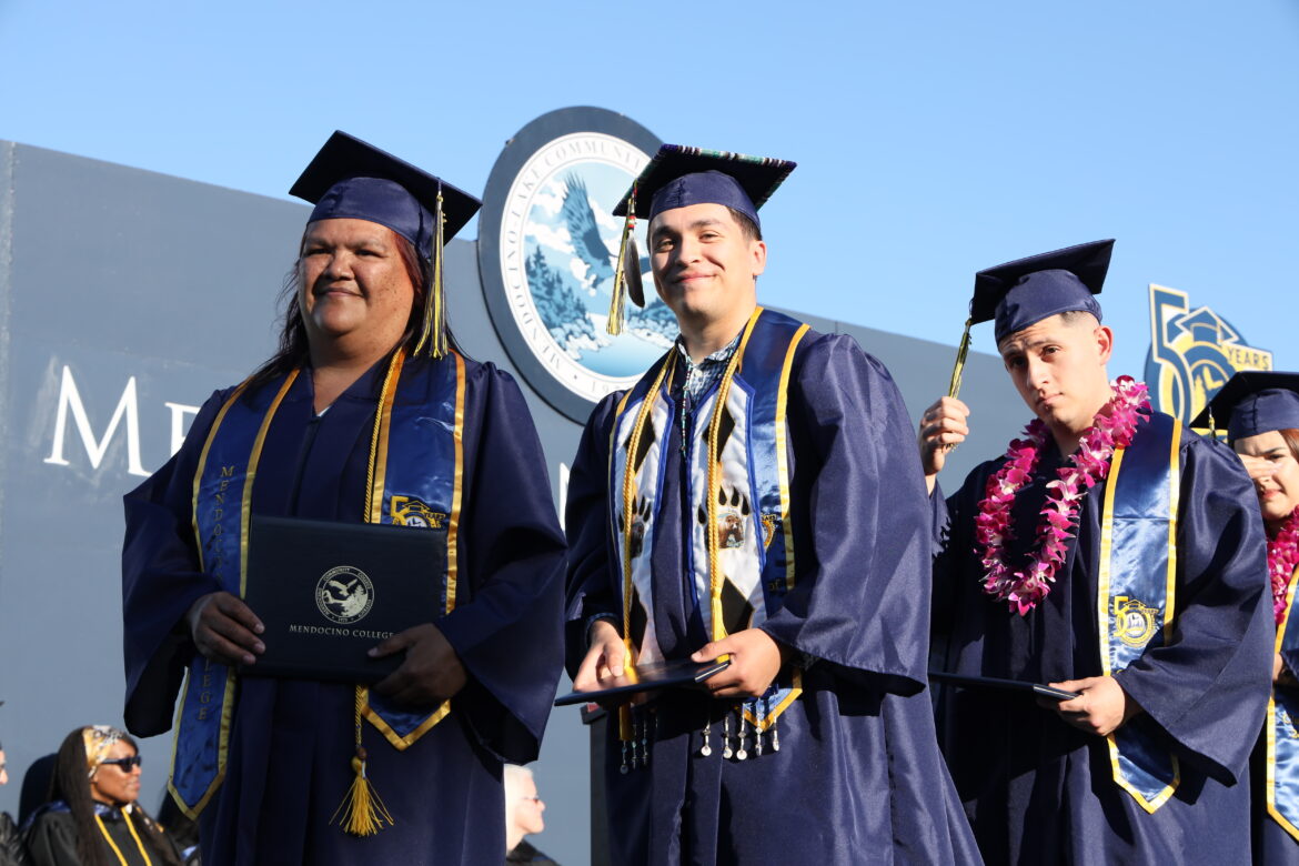 Native American students graduating from Mendocino College.