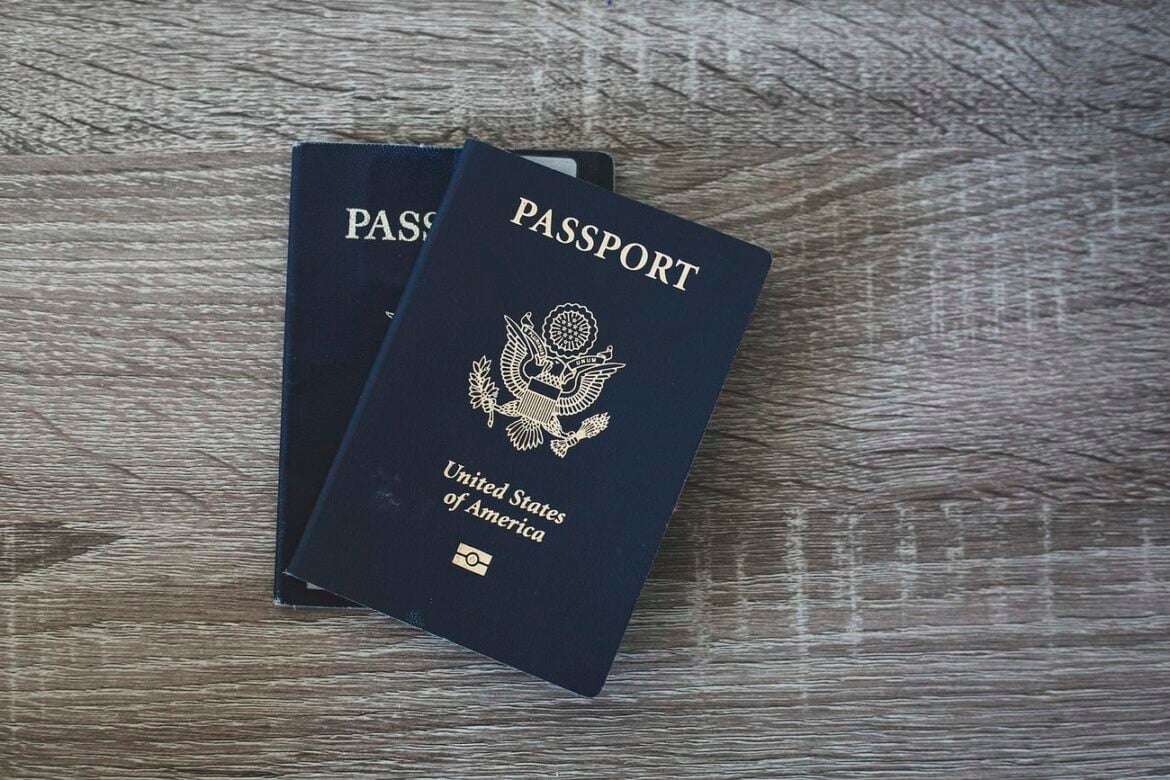 Free passports on wooden table