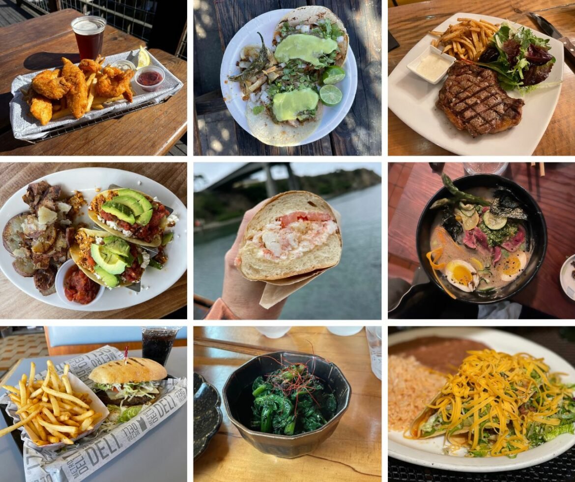 A collage of food photographs.